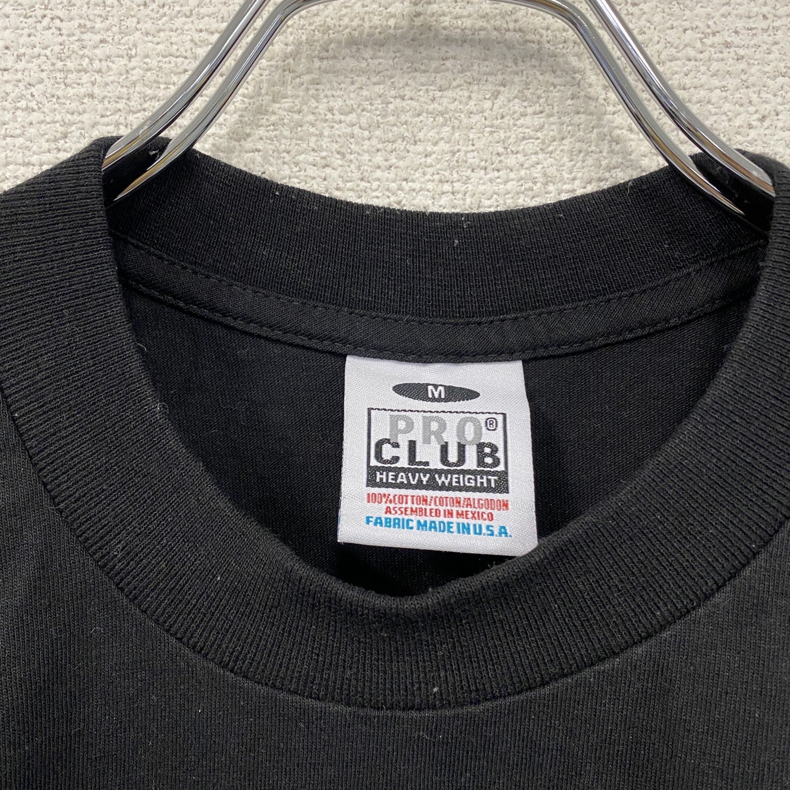 PRO CLUB　半袖プリントTシャツ　人物T　誰やねん　黒　ブラック　Mサイズ
