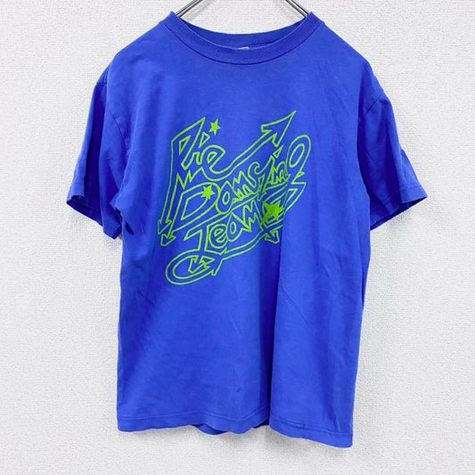 00s　Print Star　半袖プリントグラフィックTシャツ　3連プリント　両面プリント　ヴィンテージ　青　ブルー　Sサイズ