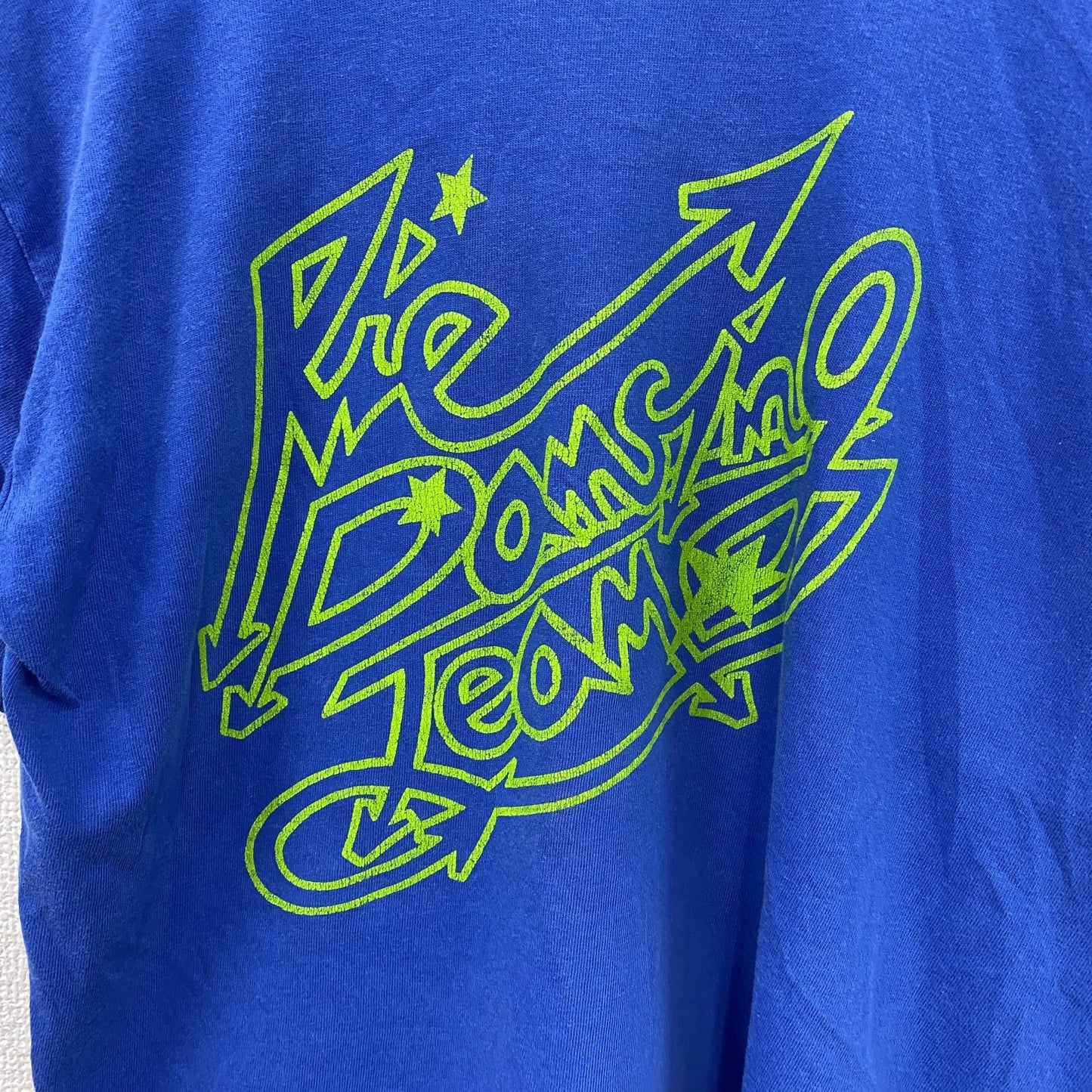 00s　Print Star　半袖プリントグラフィックTシャツ　3連プリント　両面プリント　ヴィンテージ　青　ブルー　Sサイズ