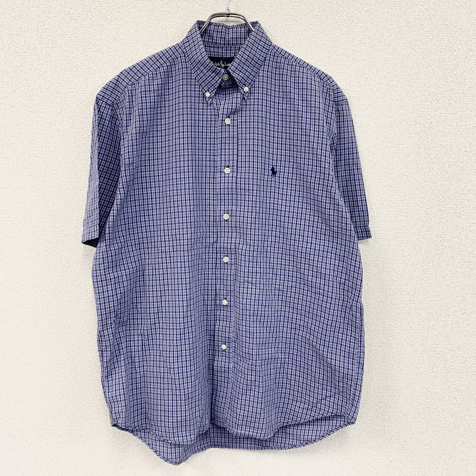 Ralph Lauren　ラルフローレン　半袖ボタンダウンシャツ　青　ブルー　Mサイズ