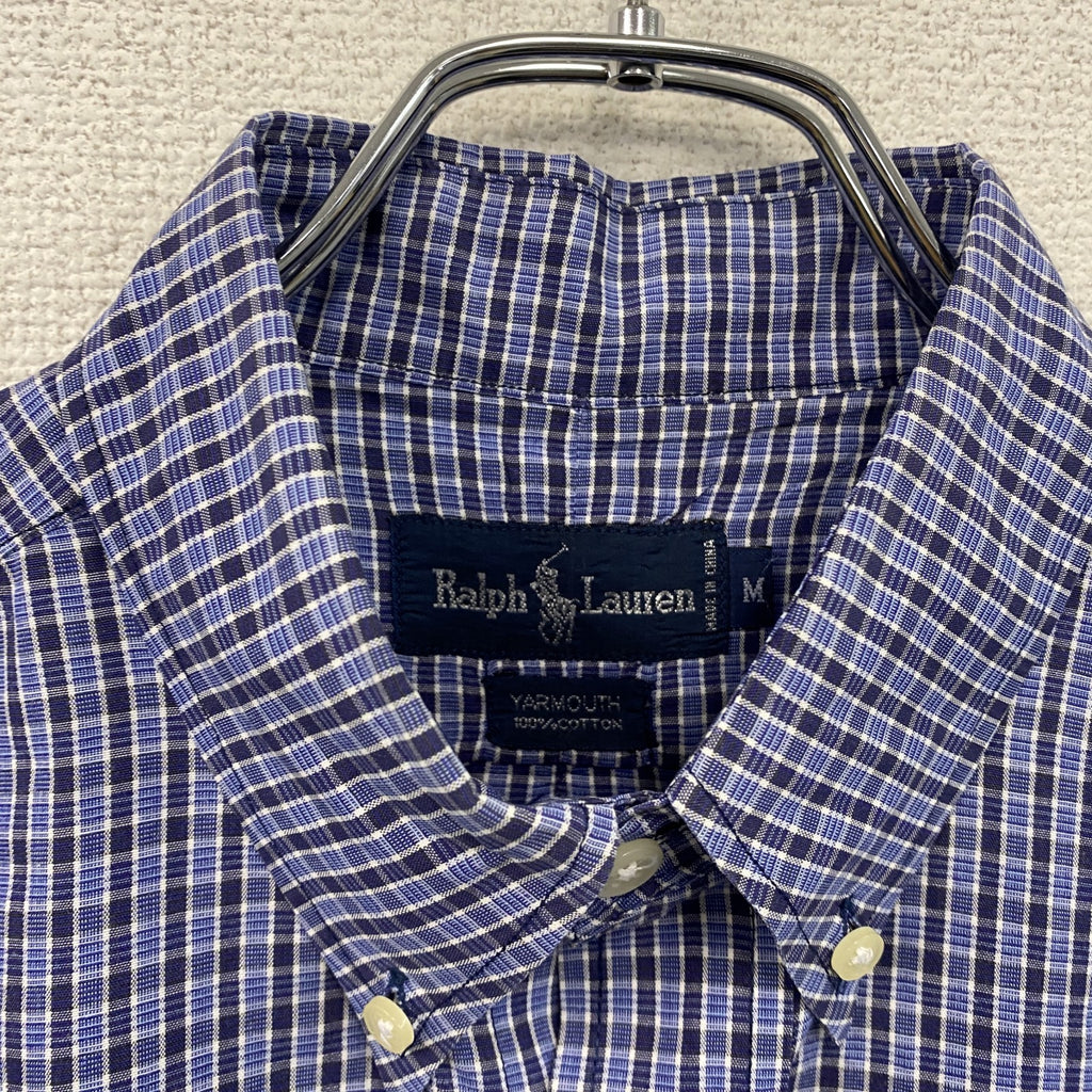 Ralph Lauren　ラルフローレン　半袖ボタンダウンシャツ　青　ブルー　Mサイズ