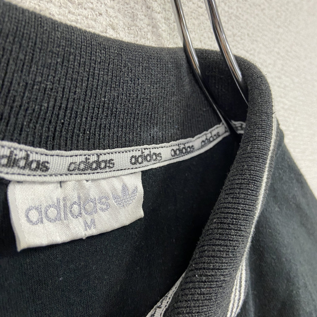 adidas　アディダス　半袖ポロシャツ　ワンポイントロゴ　黒　ブラック　Mサイズ