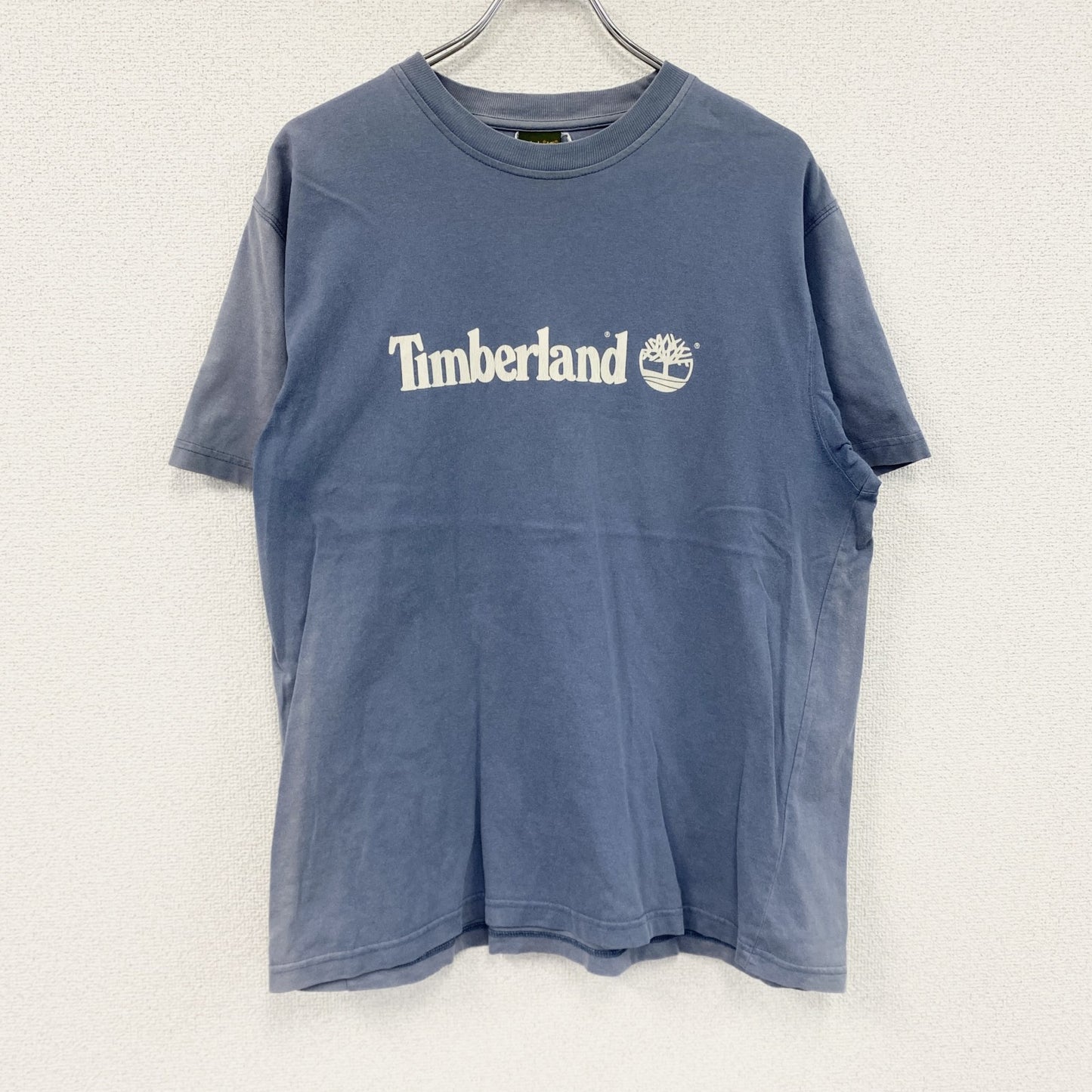 00s　Timberland　ティンバーランド　半袖プリントTシャツ　フェード　紺　ネイビー　Lサイズ