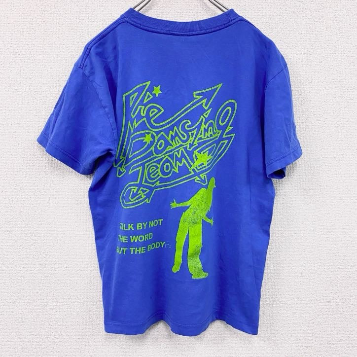 00s　Print Star　半袖プリントグラフィックTシャツ　3連プリント　両面プリント　ヴィンテージ　青　ブルー　Sサイズ