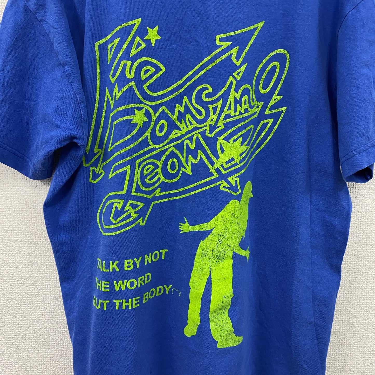 00s　Print Star　半袖プリントグラフィックTシャツ　3連プリント　両面プリント　ヴィンテージ　青　ブルー　Sサイズ