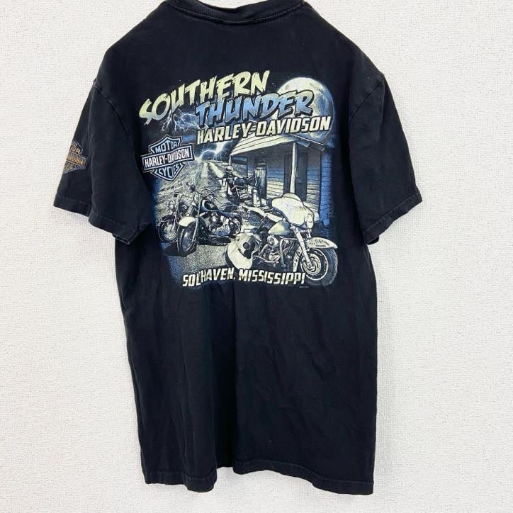 HARLEY DAVIDSON　ハーレーダビッドソン　半袖プリントTシャツ　サザンサンダー　黒　ブラック　Mサイズ