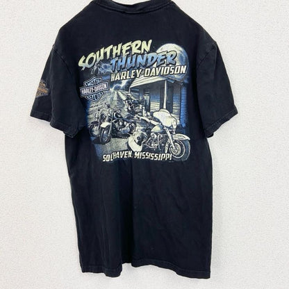 HARLEY DAVIDSON　ハーレーダビッドソン　半袖プリントTシャツ　サザンサンダー　黒　ブラック　Mサイズ