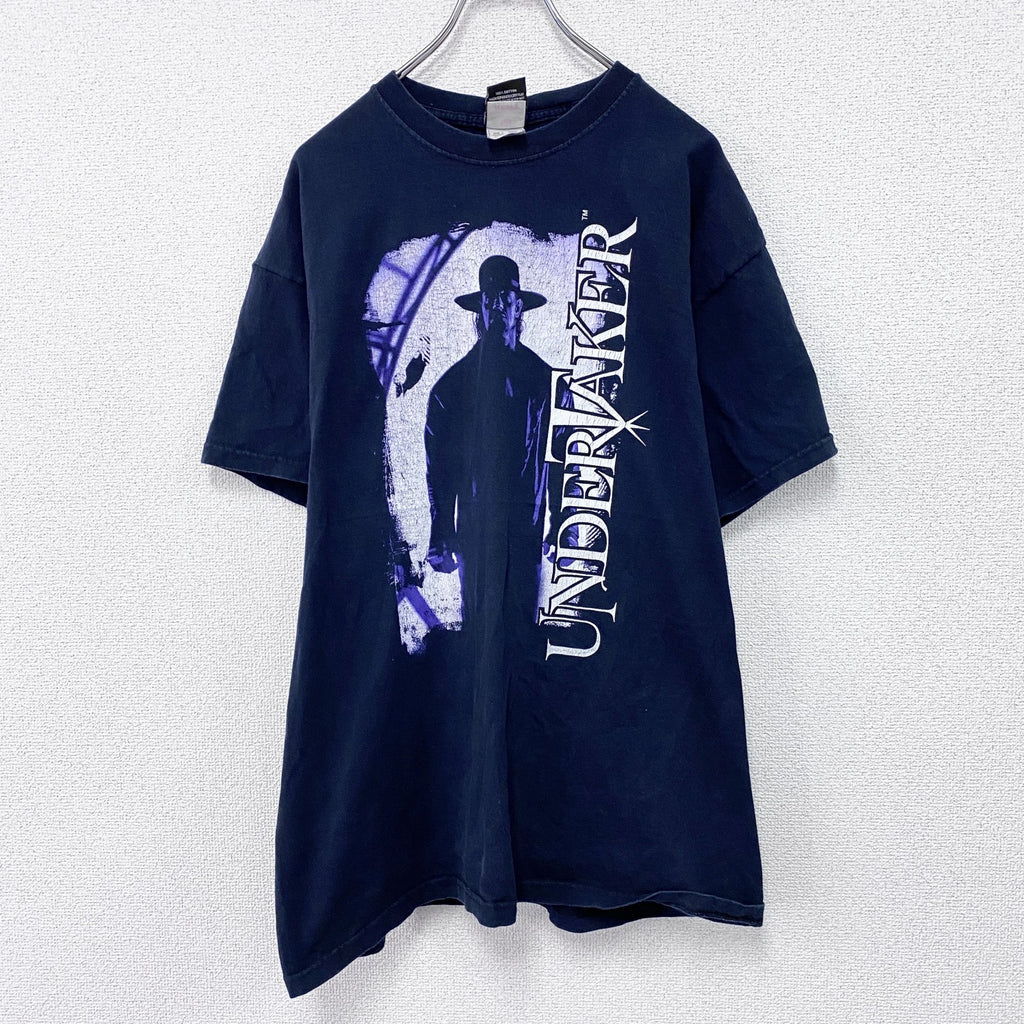 ～00s　FRUIT OF THE LOOM　WWE　UNDERTAKER　アンダーテイカー　半袖プリントTシャツ　プロレスT　人物T　黒　ブラック　XLサイズ