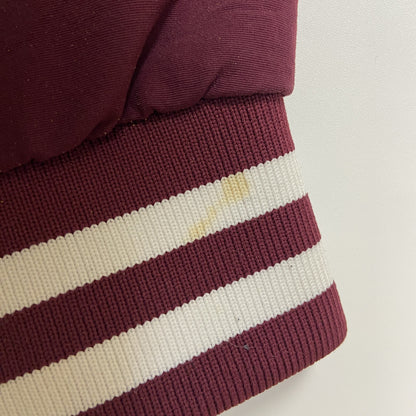 古着 used　GAME　長袖ハーフジップナイロンプルオーバー　ワンポイント刺繍　ライトアウター　ワインレッド　Sサイズ