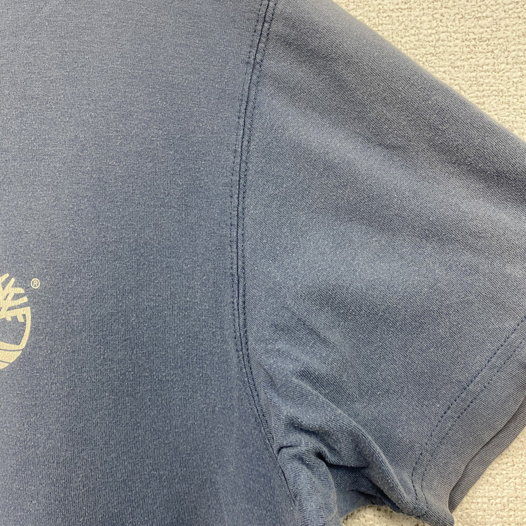 00s　Timberland　ティンバーランド　半袖プリントTシャツ　フェード　紺　ネイビー　Lサイズ