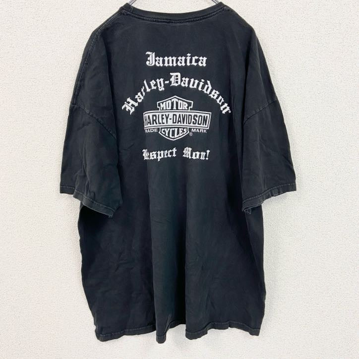 HARLEY DAVIDSON　ハーレーダビッドソン　半袖プリントTシャツ　ドクロ　スカル　黒　ブラック　2XL