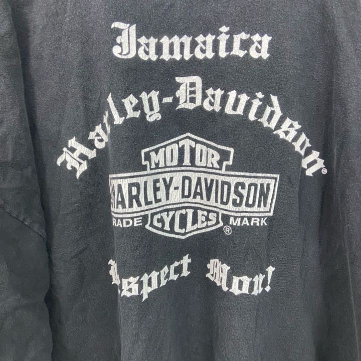 HARLEY DAVIDSON　ハーレーダビッドソン　半袖プリントTシャツ　ドクロ　スカル　黒　ブラック　2XL