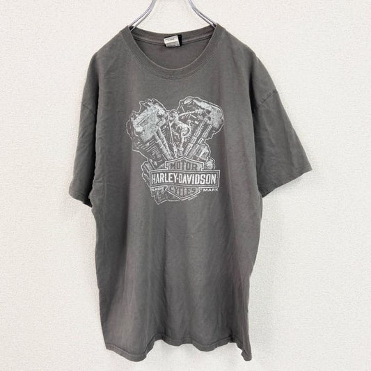 HARLEY DAVIDSON　ハーレーダビッドソン　半袖プリントTシャツ　灰色　グレー　Lサイズ