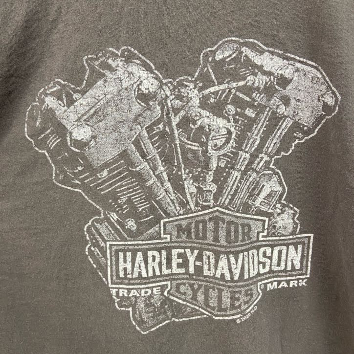 HARLEY DAVIDSON　ハーレーダビッドソン　半袖プリントTシャツ　灰色　グレー　Lサイズ