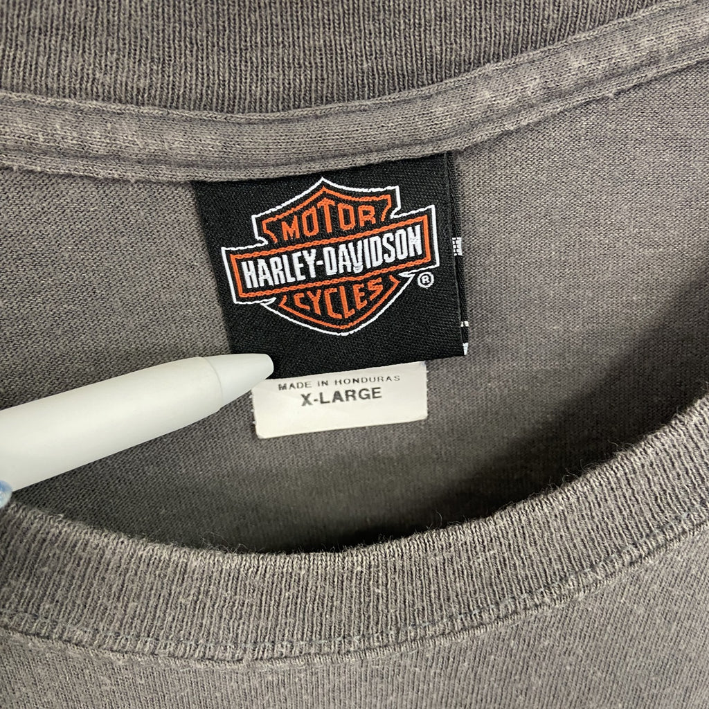 HARLEY DAVIDSON　ハーレーダビッドソン　半袖プリントTシャツ　灰色　グレー　Lサイズ
