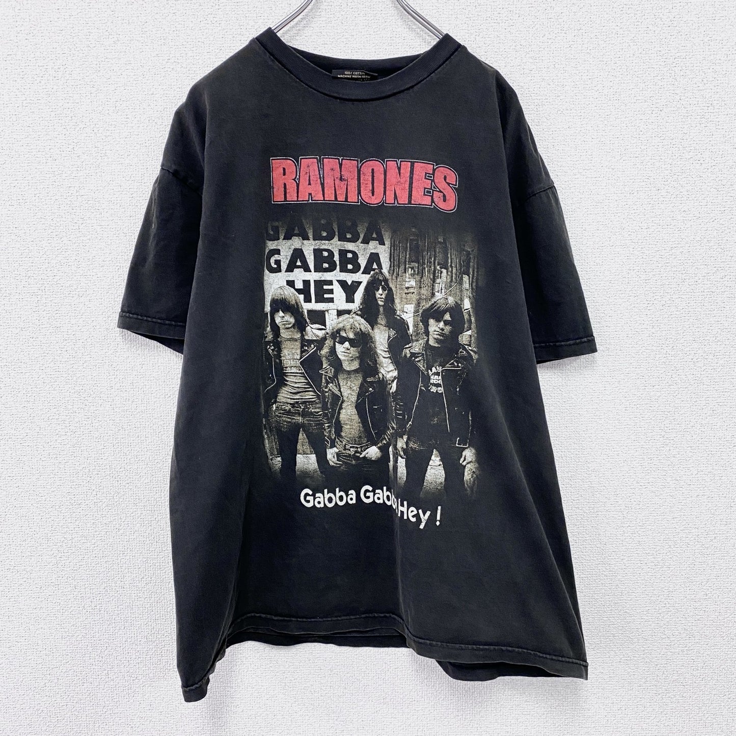 90s　Solid Rock　RAMONES　ラモーンズ　半袖プリントTシャツ　バンドT　黒　ブラック　XLサイズ