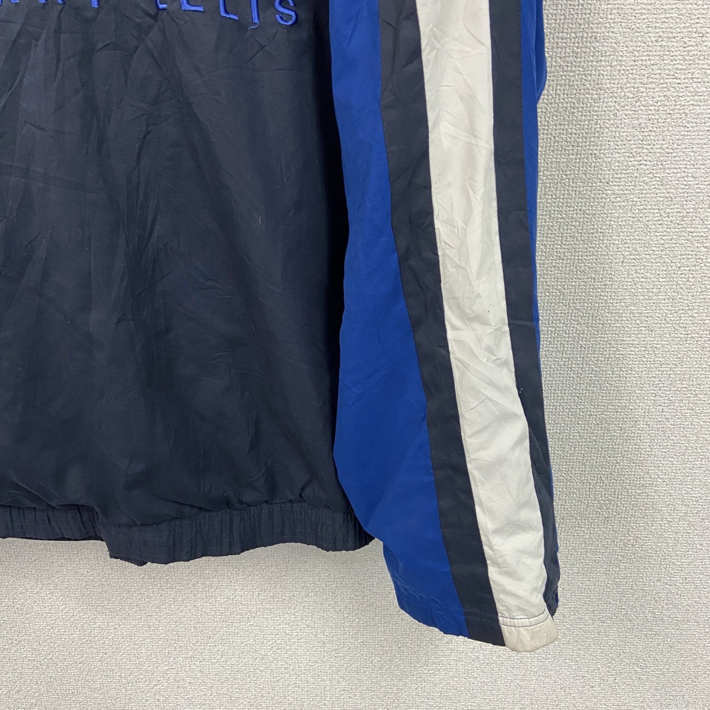 ～00s　PERRY ELLIS　ペリーエイルス　フルジップジャケット　アーチプリント　ヴィンテージ　紺　ネイビー　Lサイズ