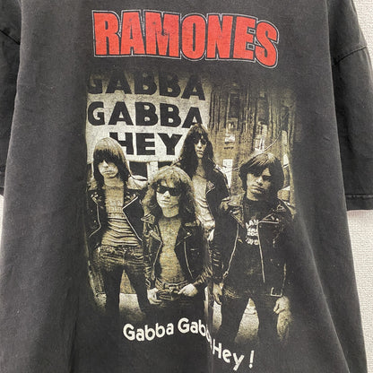 90s　Solid Rock　RAMONES　ラモーンズ　半袖プリントTシャツ　バンドT　黒　ブラック　XLサイズ