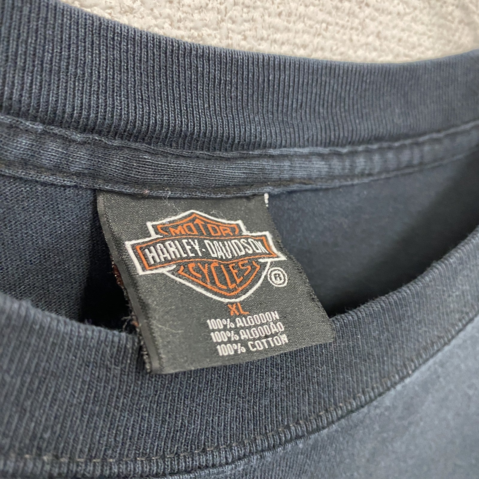 HARLEY DAVIDSON　ハーレーダビッドソン　半袖プリントTシャツ　スカル　黒　ブラック　XLサイズ