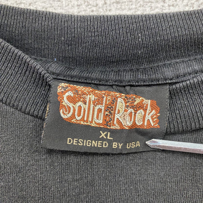 90s　Solid Rock　RAMONES　ラモーンズ　半袖プリントTシャツ　バンドT　黒　ブラック　XLサイズ
