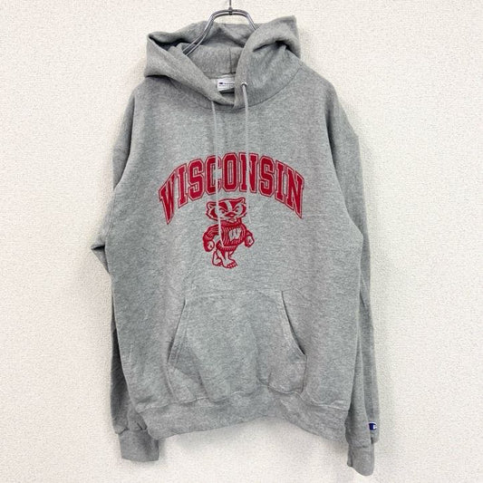 champion　チャンピオン　プリントスウェットパーカー/フーディー　WISCONSIN　グレー　Mサイズ