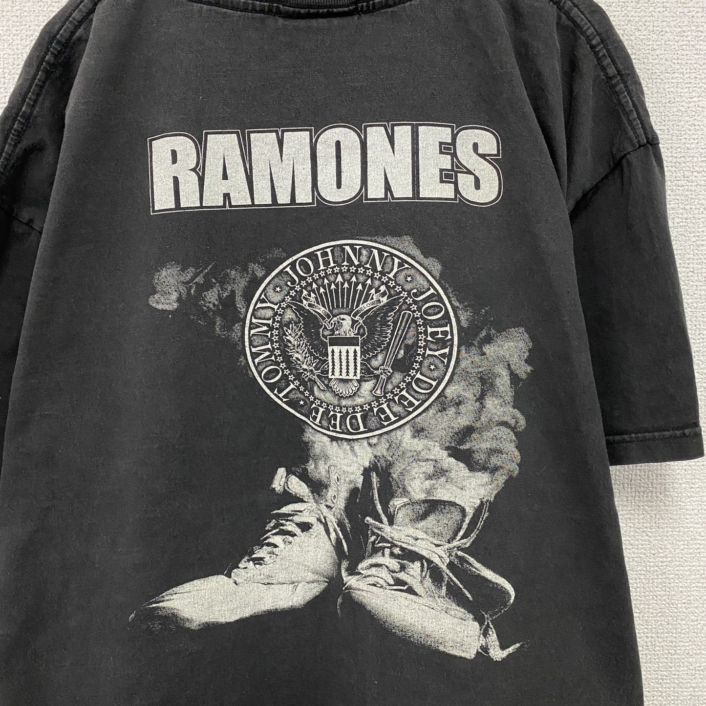 90s　Solid Rock　RAMONES　ラモーンズ　半袖プリントTシャツ　バンドT　黒　ブラック　XLサイズ