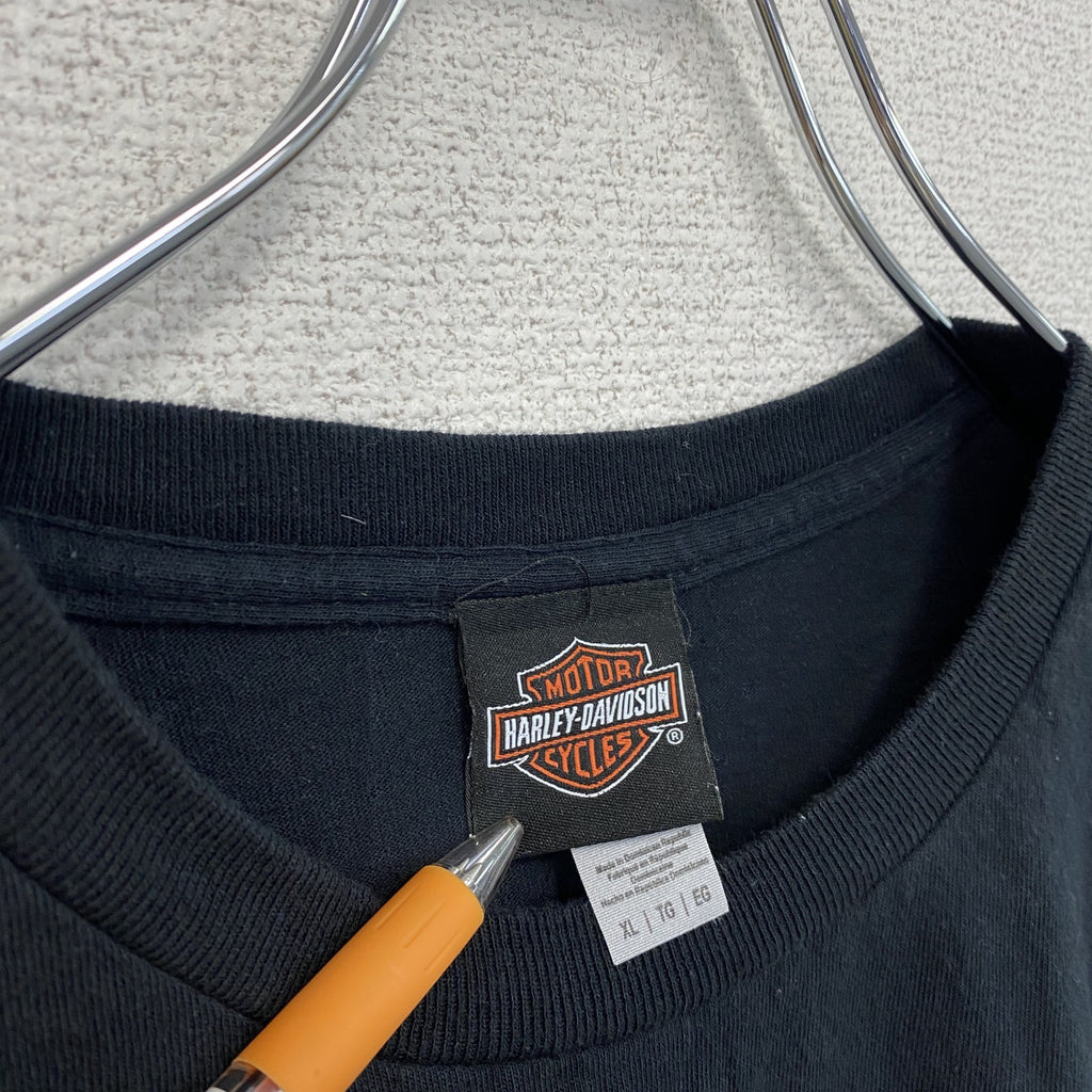 HARLEY DAVIDSON　ハーレーダビッドソン　半袖両面プリントTシャツ　黒　ブラック　XLサイズ