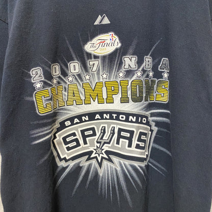 古着 used　NBA　SAN ANTONIO SPURS　バスケ　半袖プリントTシャツ　バックプリント　黒　スポーツ　Lサイズ