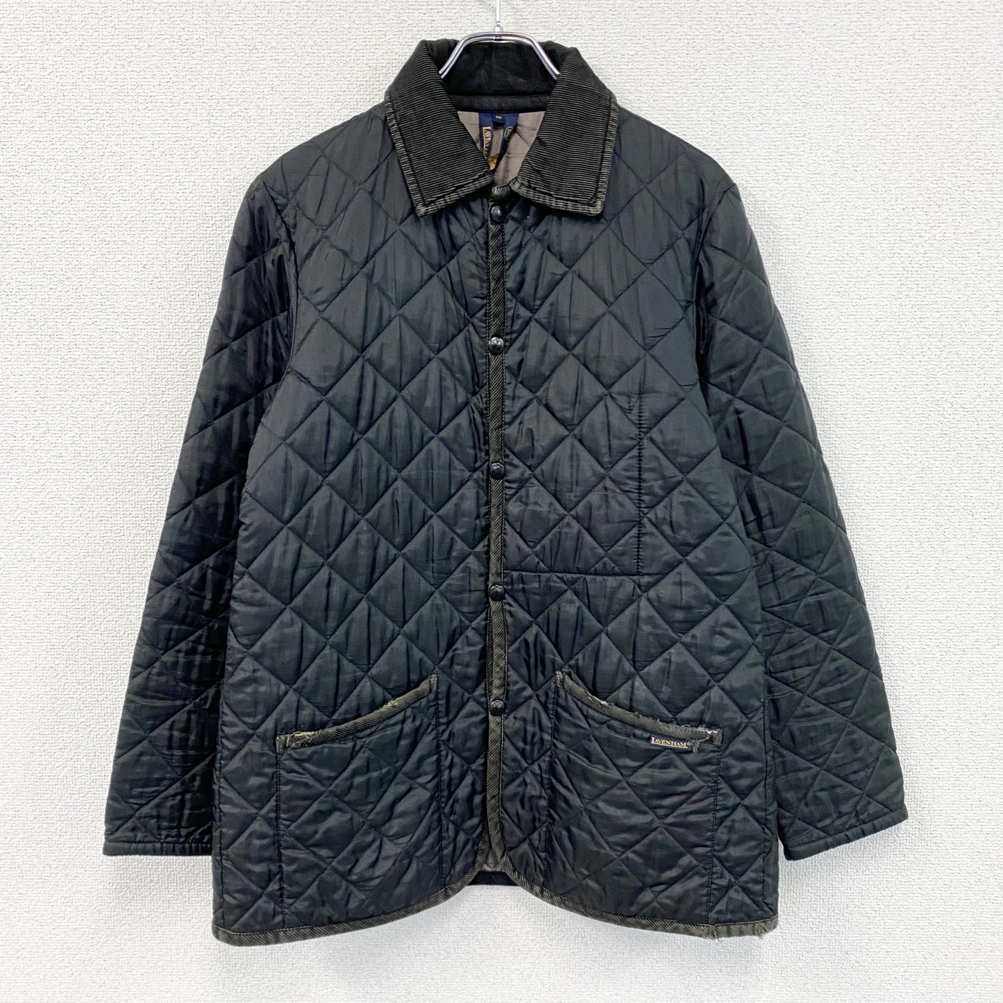 LAVENHAM　ラベンハム　キルティングジャケット　コーデュロイ襟　黒　ブラック　38サイズ　