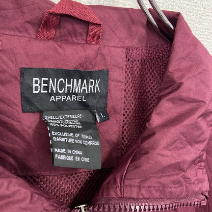 BENCHMARK　ベンチマーク　フルジップジャケット　刺繍ロゴ　ボルドー　Lサイズ