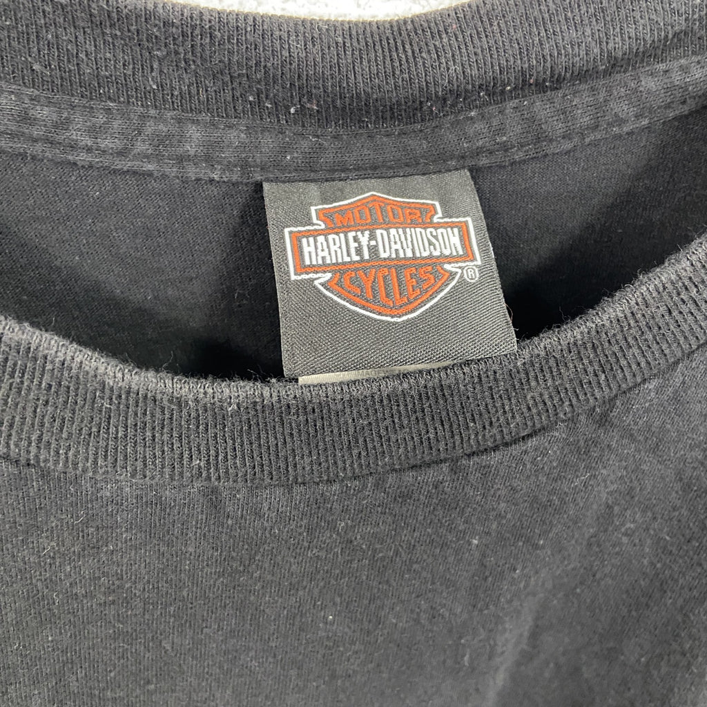 HARLEY DAVIDSON　ハーレーダビッドソン　半袖プリントTシャツ　胸ポケット　黒　ブラック　2XLサイズ