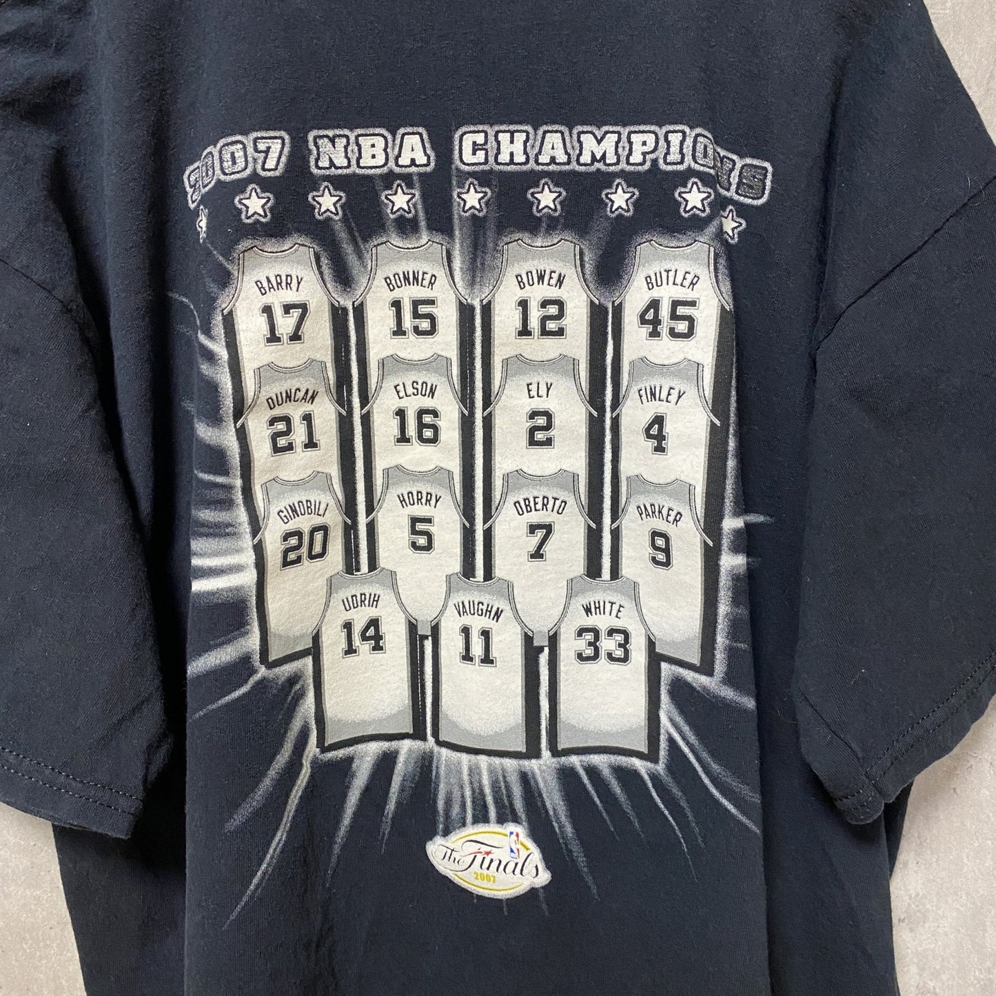 古着 used　NBA　SAN ANTONIO SPURS　バスケ　半袖プリントTシャツ　バックプリント　黒　スポーツ　Lサイズ