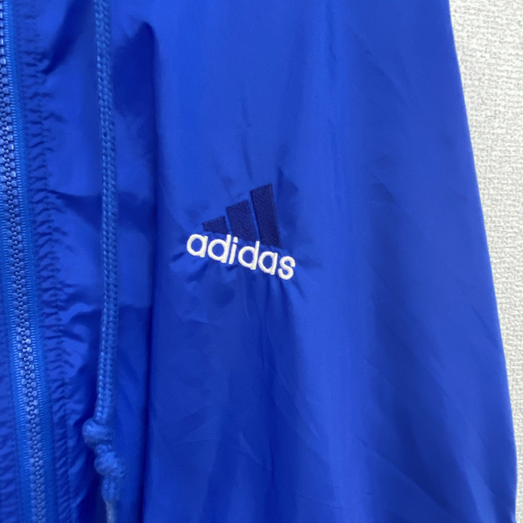 90s　adidas　アディダス　ナイロンジャケット　フルジップ　ヴィンテージ　青　XLサイズ