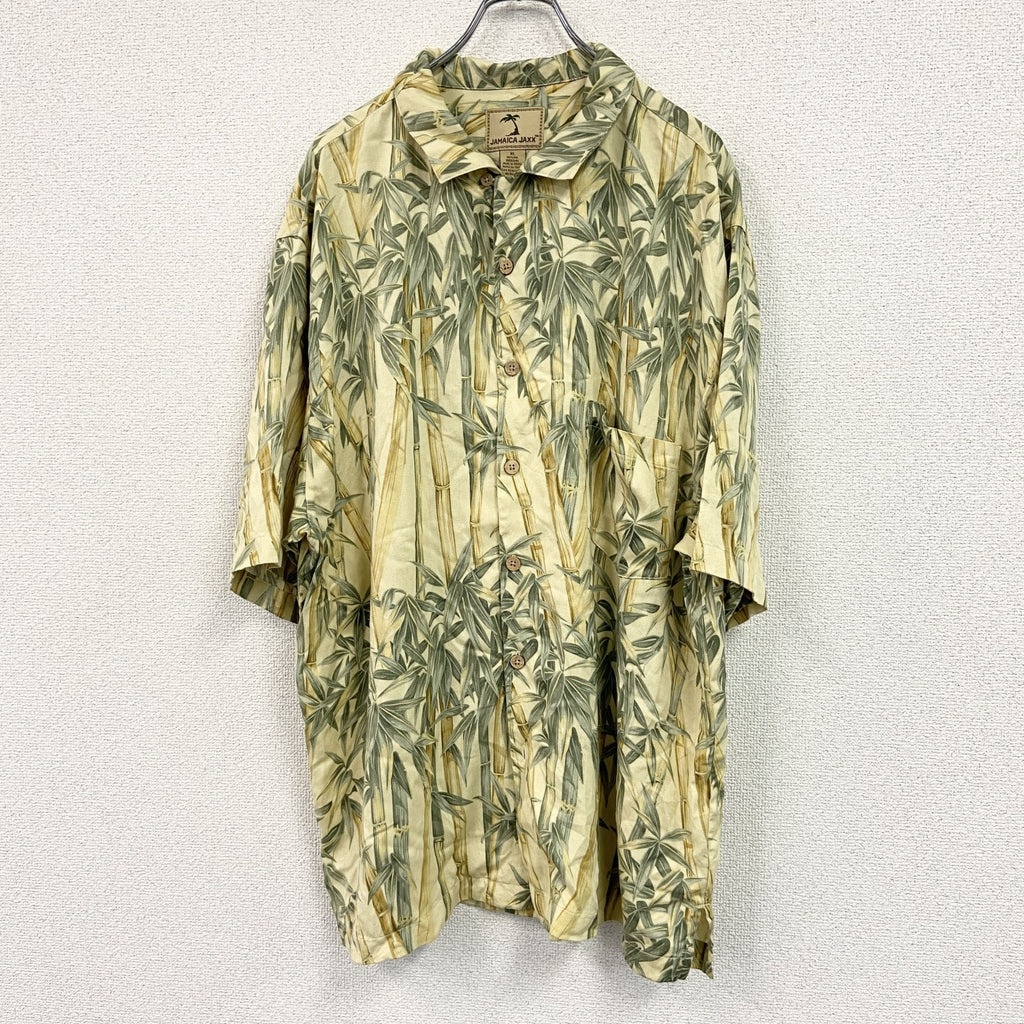 JAMAICA JAXX　半袖シルクシャツ/アロハシャツ　黄色　イエロー　XLサイズ