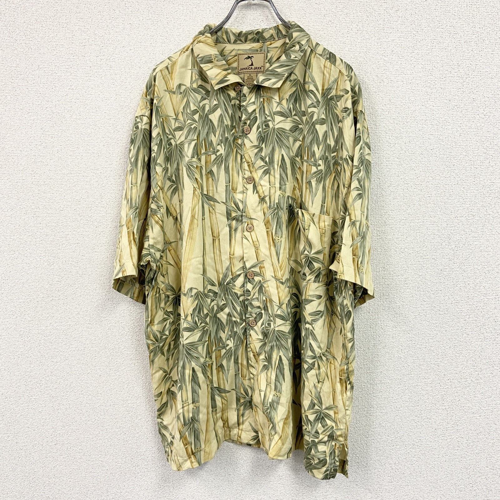 JAMAICA JAXX　半袖シルクシャツ/アロハシャツ　黄色　イエロー　XLサイズ