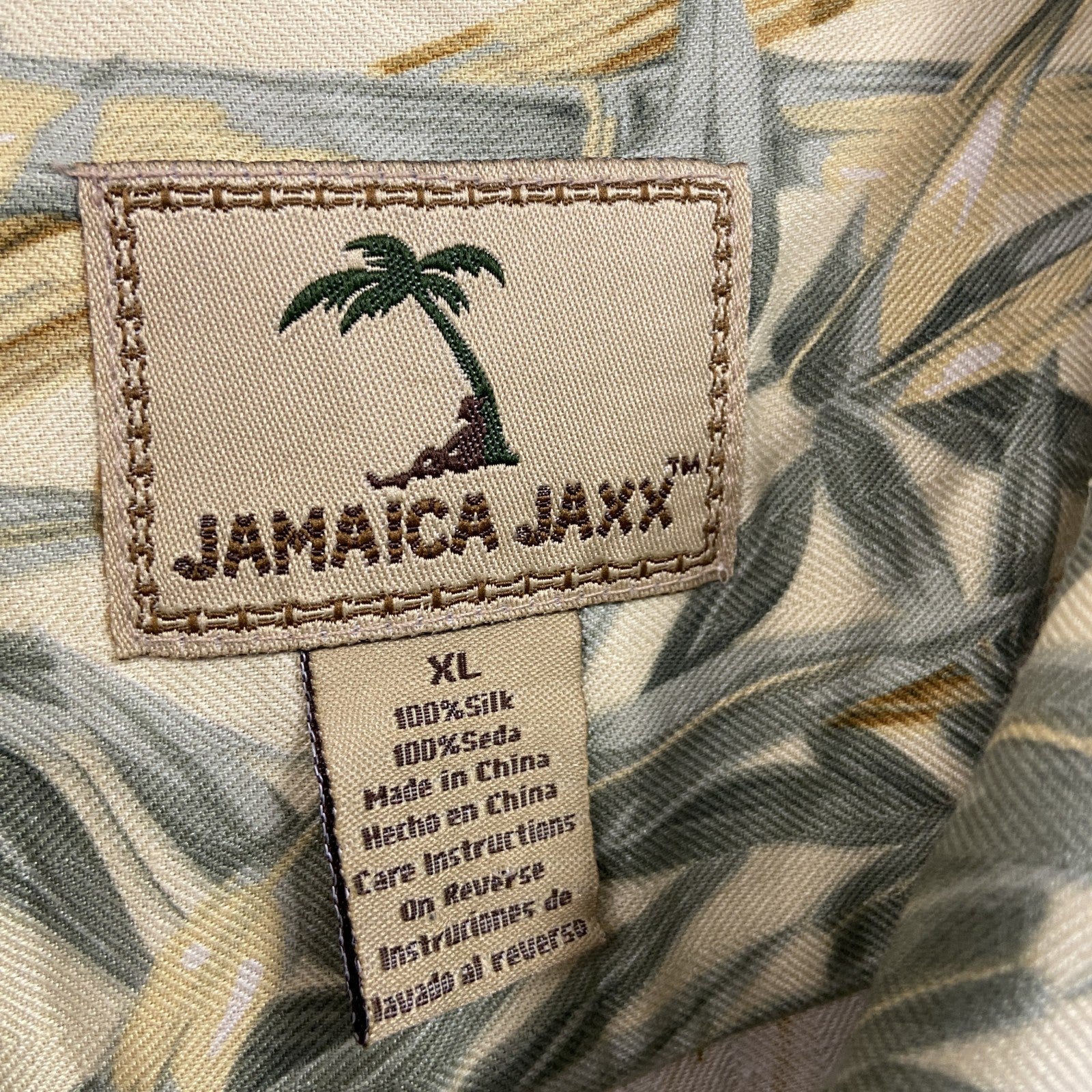 JAMAICA JAXX　半袖シルクシャツ/アロハシャツ　黄色　イエロー　XLサイズ