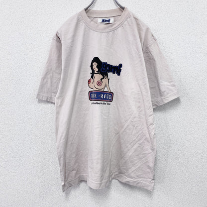 ～00s　gomf　半袖プリントTシャツ　エロT　アニメT　ユーロヴィンテージ　ベージュ　Mサイズ