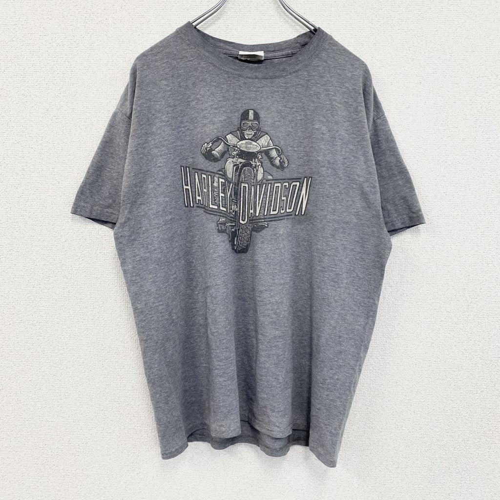 HARLEY DAVIDSON　ハーレーダビッドソン　半袖両面プリントTシャツ　グレー　Lサイズ