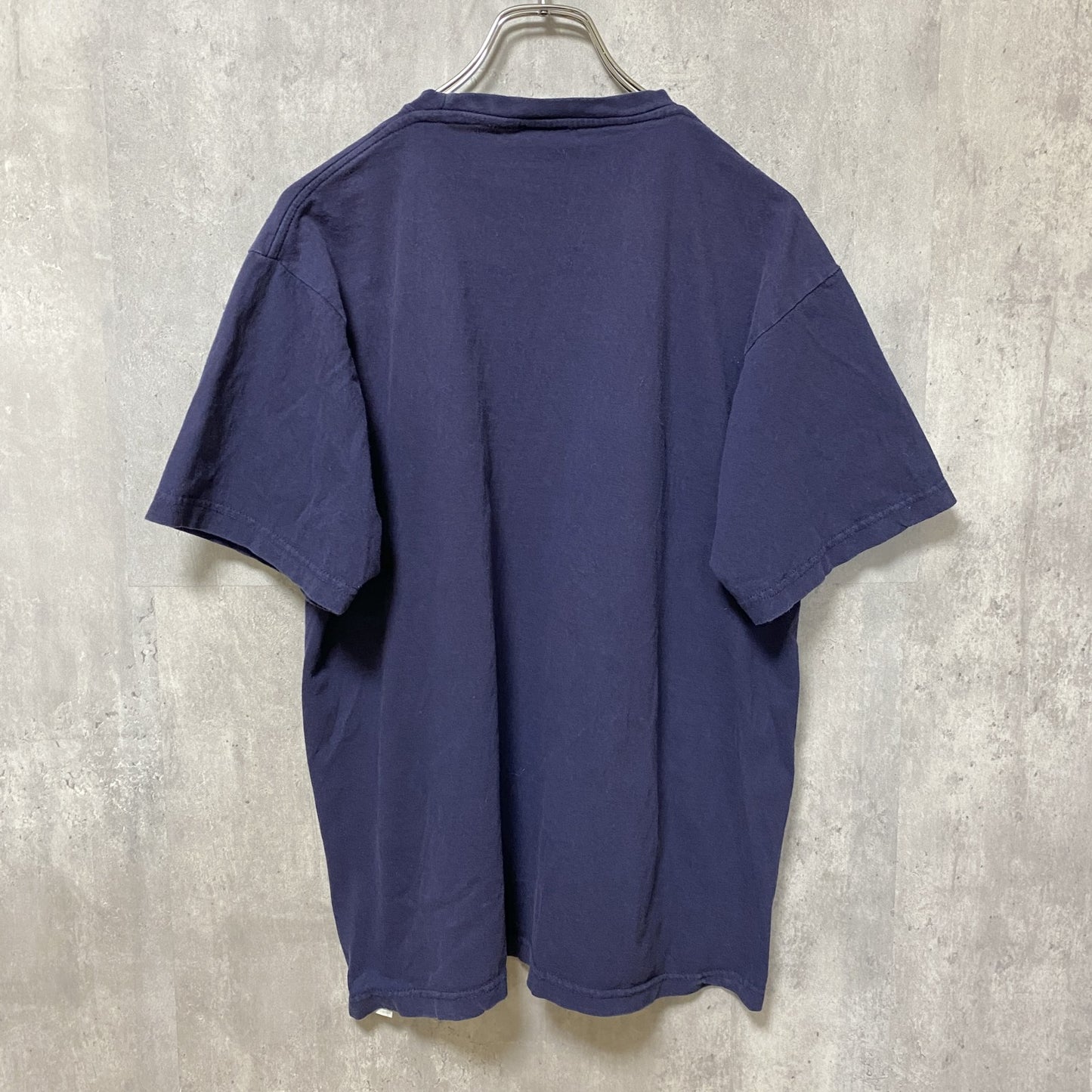 古着 used　COZUMEL　半袖プリントTシャツ　ネイビー　紺　レトロ　デザイン　個性的　クルーネック　春夏服　Lサイズ