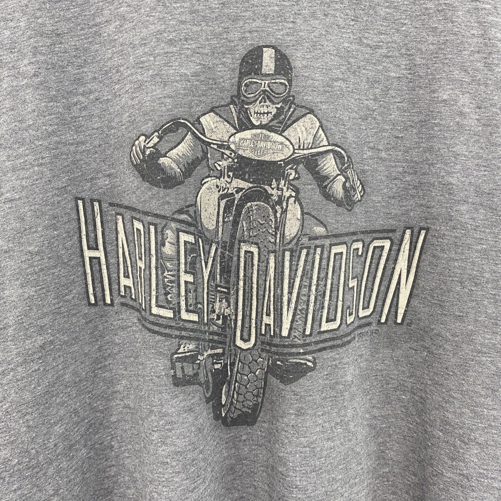 HARLEY DAVIDSON　ハーレーダビッドソン　半袖両面プリントTシャツ　グレー　Lサイズ