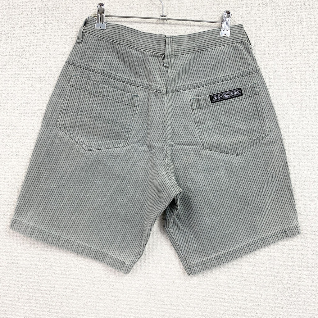 90s～　T&C surf　コーデュロイハーフパンツ/ショートパンツ　ヴィンテージ　灰色　ライトグレー