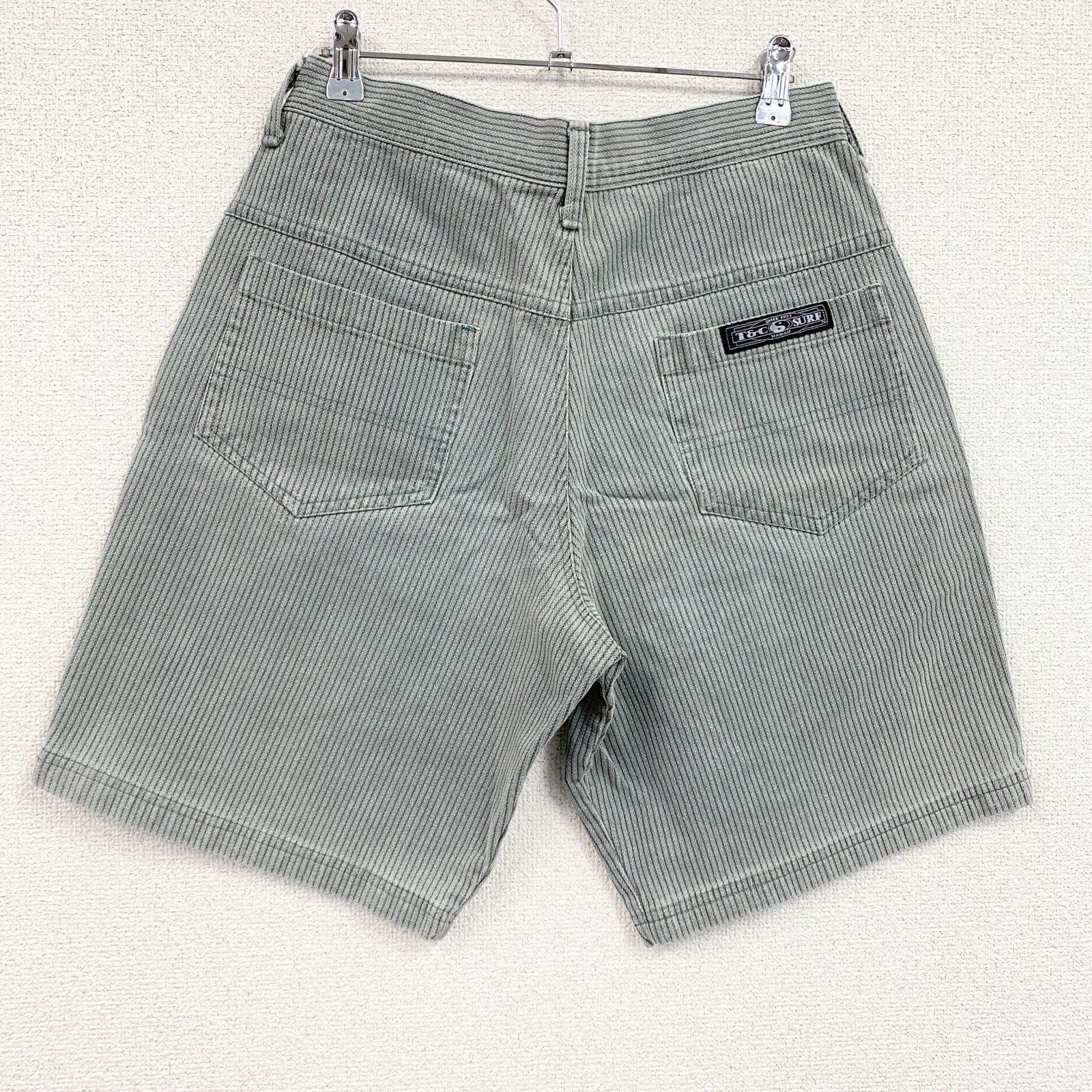 90s～　T&C surf　コーデュロイハーフパンツ/ショートパンツ　ヴィンテージ　灰色　ライトグレー