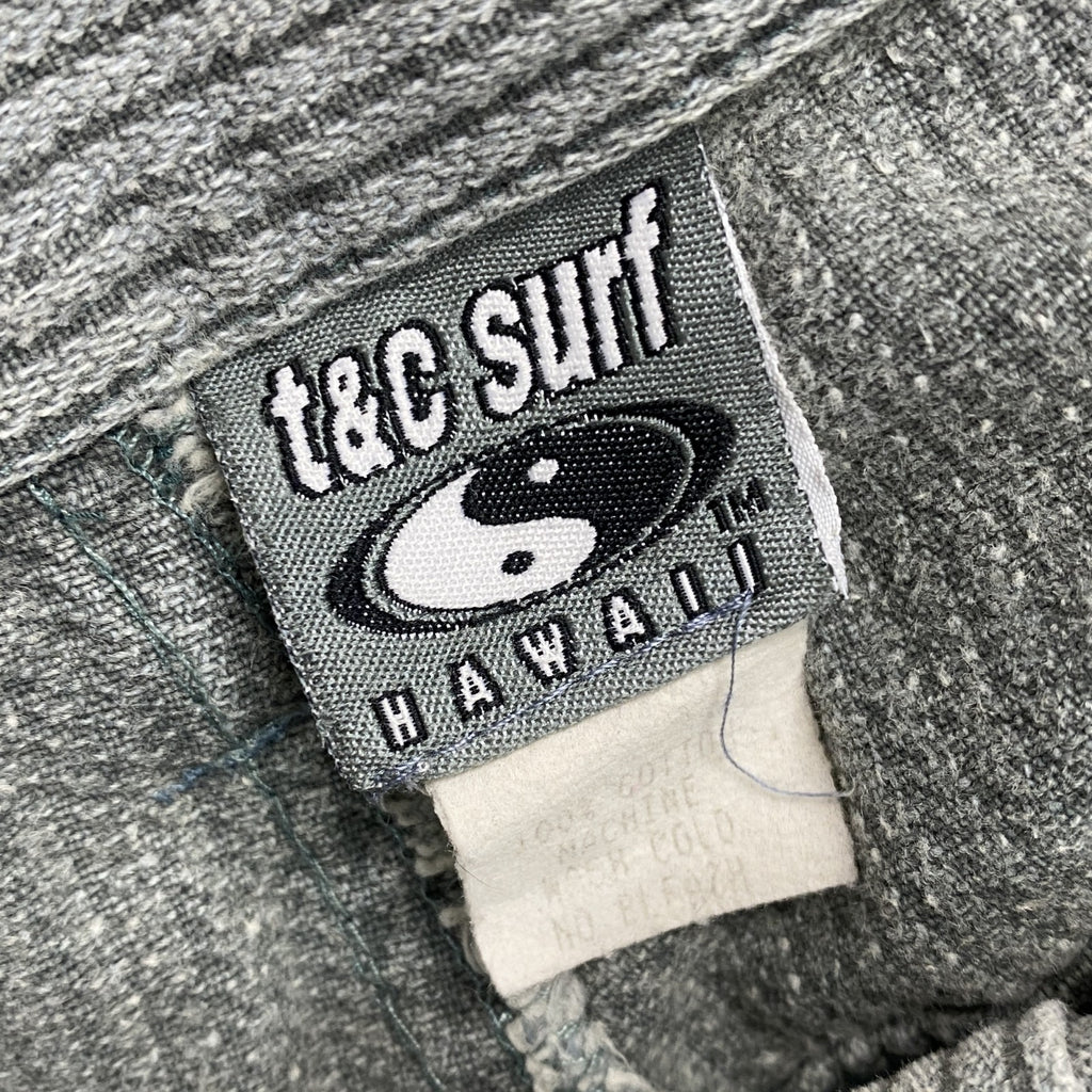 90s～　T&C surf　コーデュロイハーフパンツ/ショートパンツ　ヴィンテージ　灰色　ライトグレー