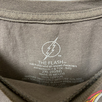 古着 used　DCコミックス　THE FLASH　半袖プリントTシャツ　グレー　クルーネック　オーバーサイズ　XXLサイズ