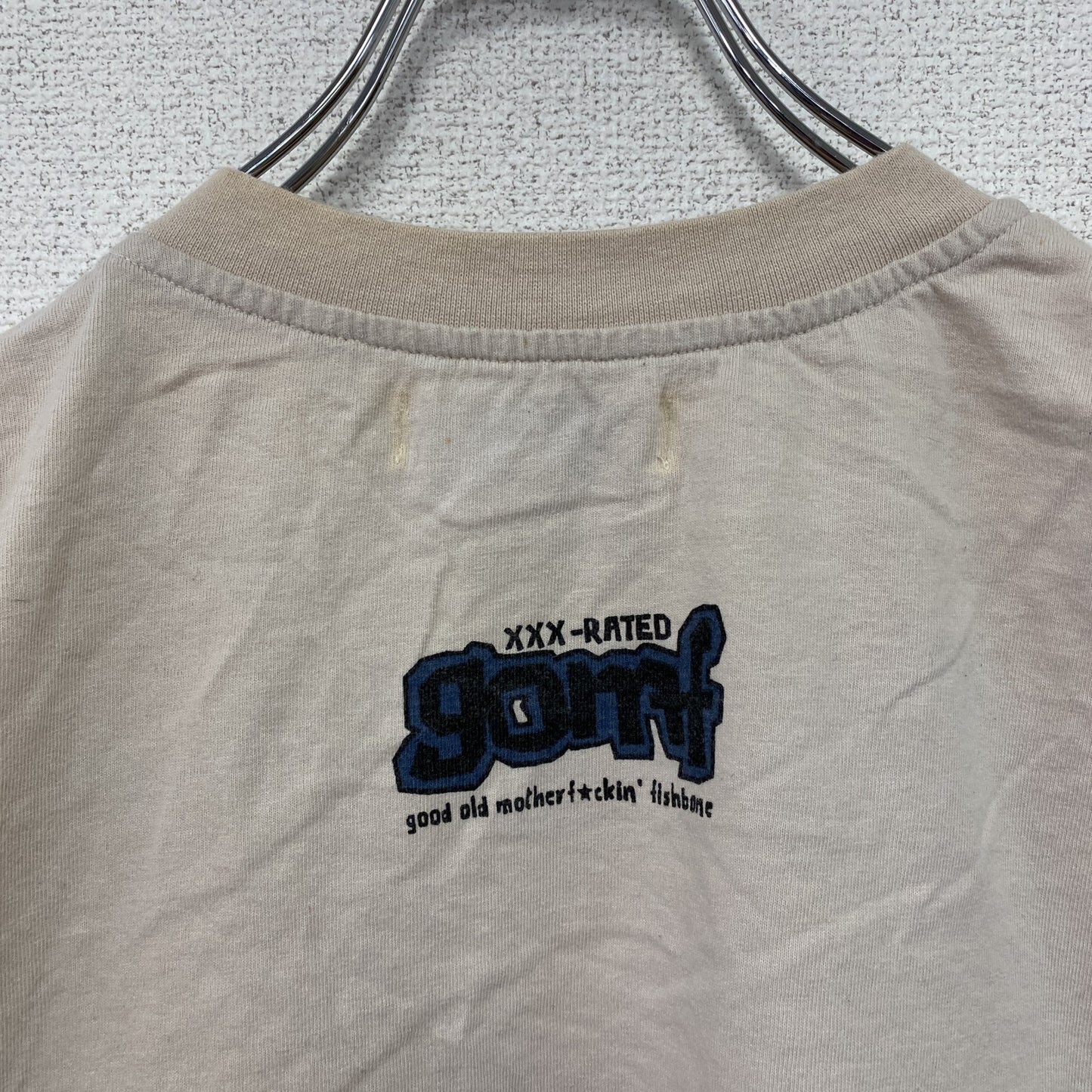 ～00s　gomf　半袖プリントTシャツ　エロT　アニメT　ユーロヴィンテージ　ベージュ　Mサイズ