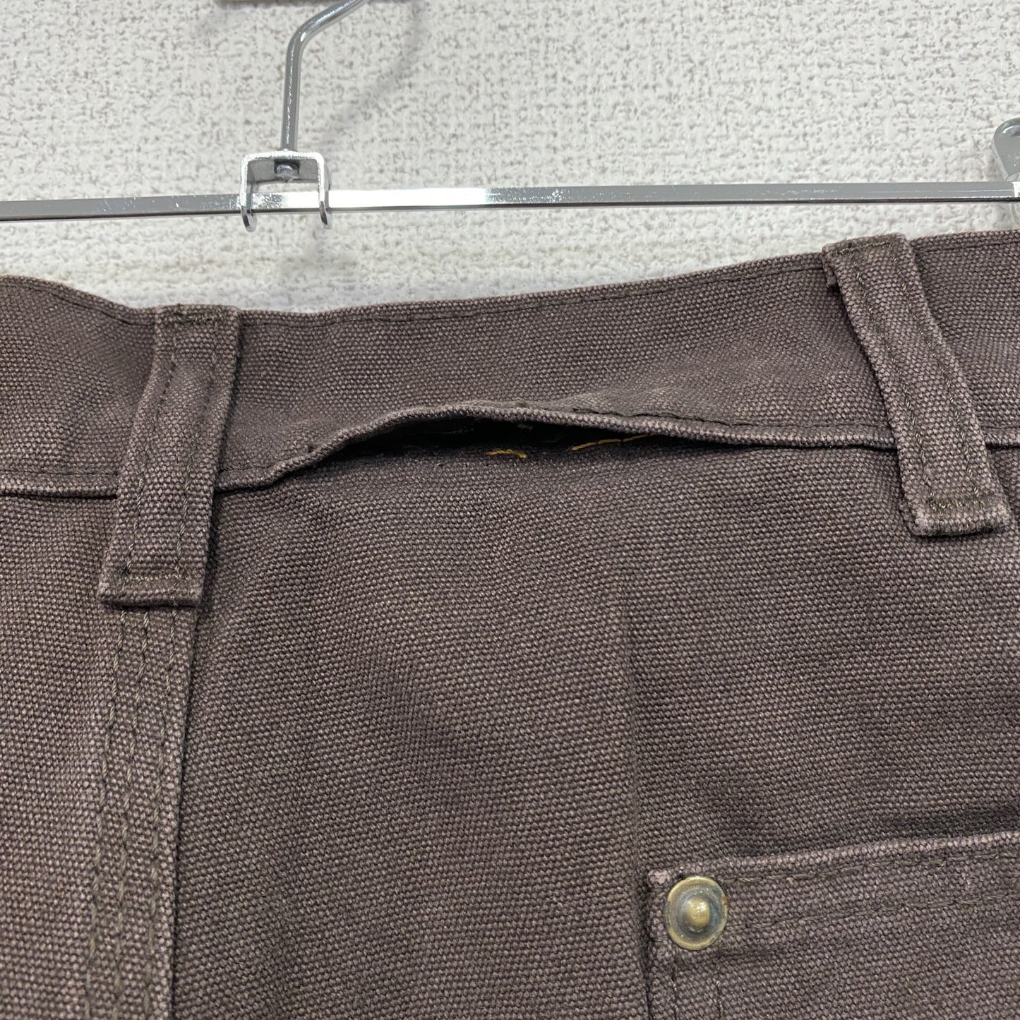 ノーブランド　ダブルニーペインターパンツ　ダックパンツ　ジップフライ　ブラウン