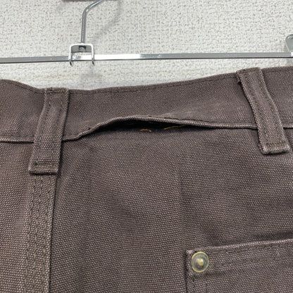 ノーブランド　ダブルニーペインターパンツ　ダックパンツ　ジップフライ　ブラウン