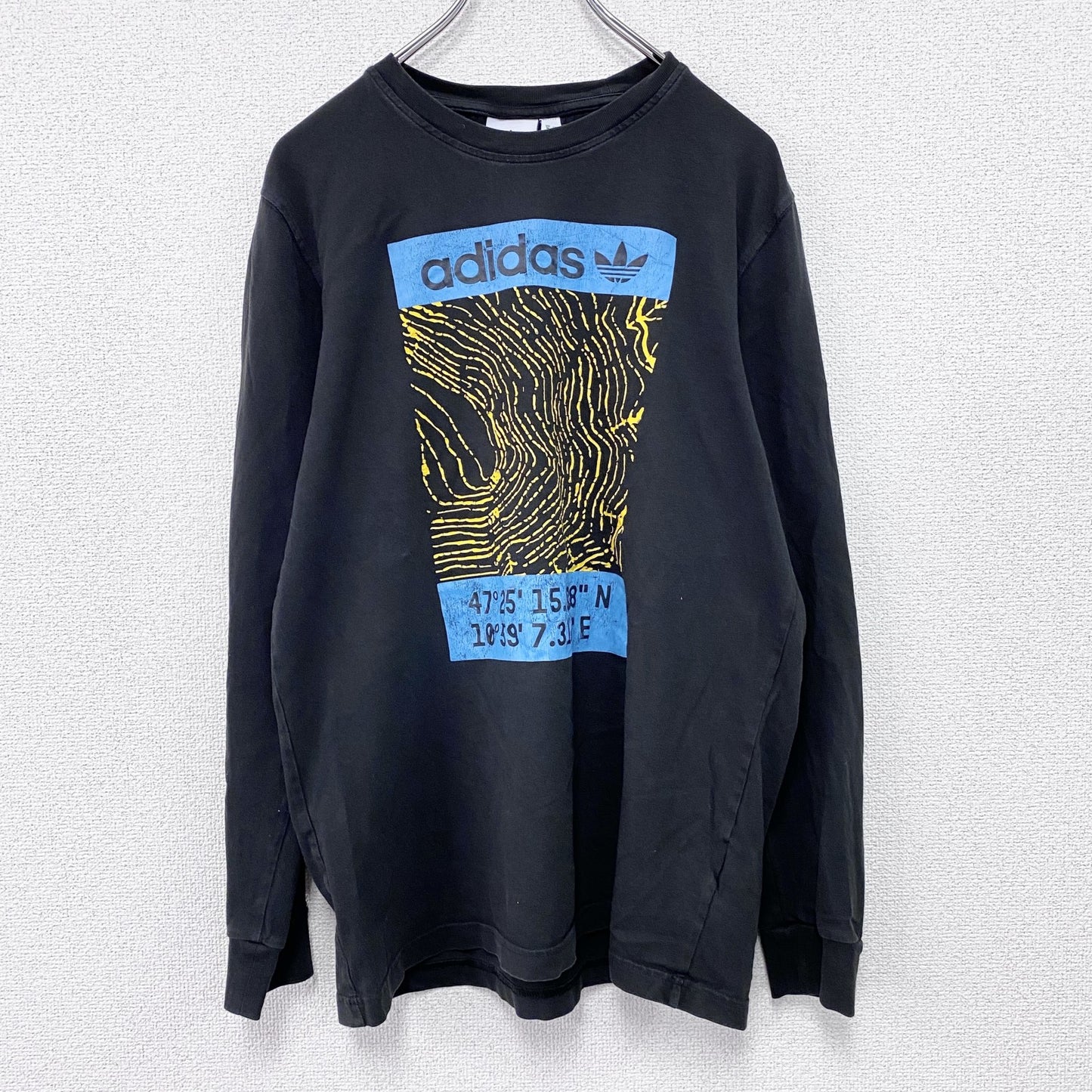adidas　アディダス　長袖Tシャツ/ロンT　黒　ブラック　Oサイズ
