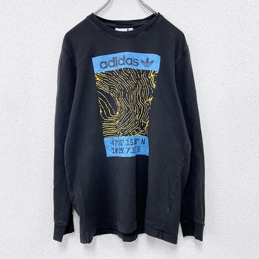 adidas　アディダス　長袖Tシャツ/ロンT　黒　ブラック　Oサイズ