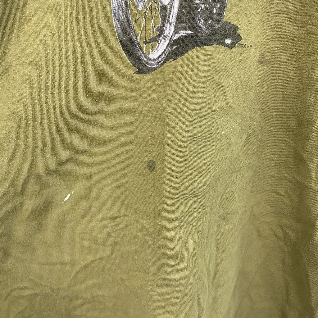 00s　HARLEY DAVIDSON　ハーレーダビッドソン　半袖プリントTシャツ　カーキ　XXLサイズ